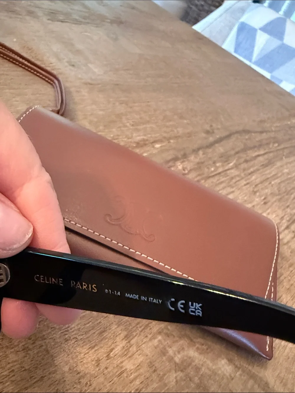 Celine Paris Black Oversized Sunglasses with Gold Logo - Picture 4 of 4